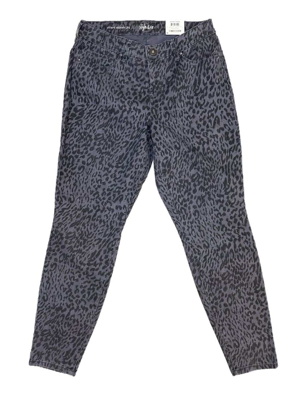 Style & Co Women's Charcoal Leopard Skinny Jeans